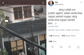 Pasangan kekasih kepergok mesum di coffee shop. (twitter/abcdefby)