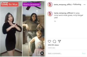 Selebgram cantik mirip Gisel. (instagram/tante_rempong_official)