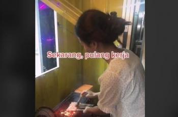 Pramugari cantik yang diputus kontraknya ini kini berjualan sate dan viral di media sosial. (TikTok/ marthaputri04)