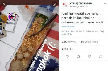 Ide makan bakso ala anak kost. (twitter/collegemenfess)