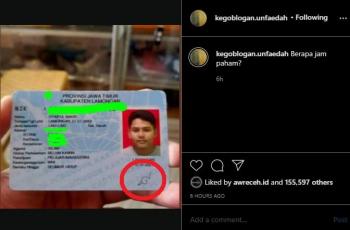 Keanegan di foto KTP. (instagram/kegoblogan.unfaedah)