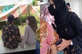 Wanita yang malu di kondangan. (Tiktok/@septiarfn25)