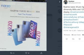 Bocoran mengenai Realme Narzo 30 Pro. (Twitter/ Shubham87873762)