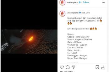 Perkenalan roster Aura Fire untuk MPL Indonesia Season 7. (Instagram/ @auraesports)
