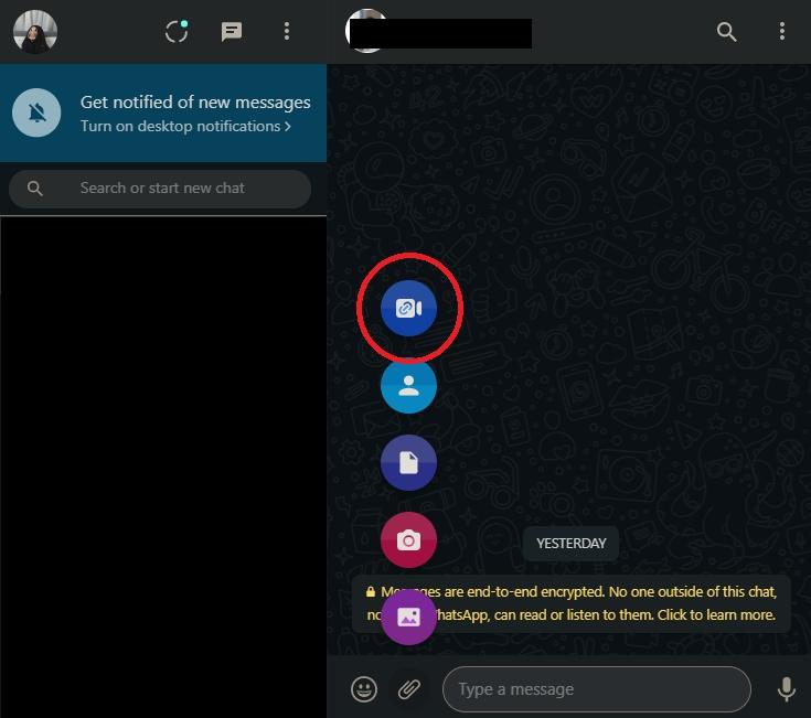 Cara video call WhatsApp di laptop. (HiTekno)