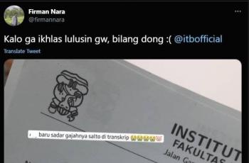 Kesalahan fatal pada Transkrip Nilai. (Twitter/ firmannara)