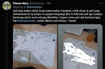 Kesalahan fatal pada Transkrip Nilai. (Twitter/ firmannara)