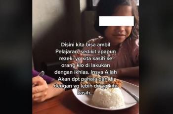 Bocah pengorek sampah yang diajak makan ini bikin netizen salut. (TikTok/ @nocekuya)