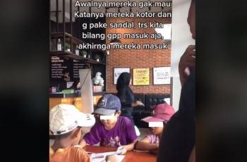Bocah pengorek sampah yang diajak makan ini bikin netizen salut. (TikTok/ @nocekuya)
