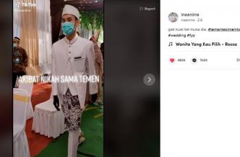 Momen menikah sama teman sendiri ini bikin netizen terhibur. (TikTok/ @inaaniina)