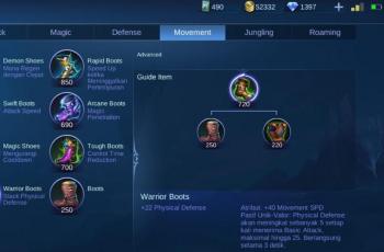 Item Warrior Boots. (Mobile Legends)