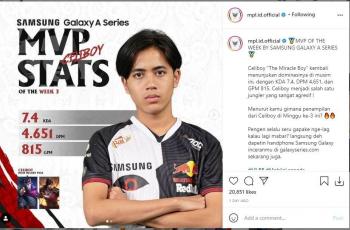 Celiboy jadi MVP of The Week pada pekan ketiga. (Instagram/ mpl.id.official)