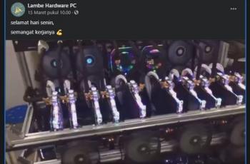 Mining Rig penuh RGB lebih ramai dari PC gaming. (Facebook/ Lambe Hardware PC)