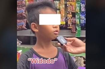 Bocah yang ditanya nama belakang Jokowi bikin netizen terhibur. (TikTok/ @iben_ma)