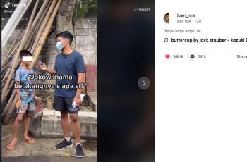 Bocah yang ditanya nama belakang Jokowi bikin netizen terhibur. (TikTok/ @iben_ma)