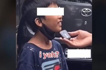 Bocah yang ditanya nama belakang Jokowi bikin netizen terhibur. (TikTok/ @iben_ma)