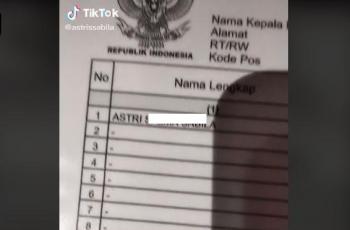Cewek yang sendirian di kartu keluarga ini disemangati netizen. (TikTok/ @astrissabila)