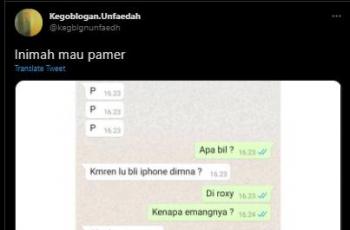 Pamer iPhone. (Twitter/@kegblgnunfaedh)
