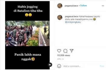 Gadis cantik di batalyon. (instagram/pegawai.kece)