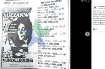 Iklan jadul film Suzanna berjudul Sundel Bolong ini menarik perhatian netizen. (Facebook/ Perpustakaan Nasional)