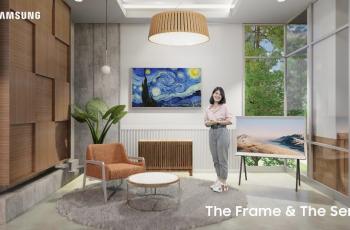 Agatha Suci dengan The Frame & The Serif TV. (Samsung)