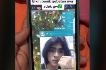 Pria yang bajak HP adiknya bikin netizen ngakak. (TikTok/ @bmrbima)