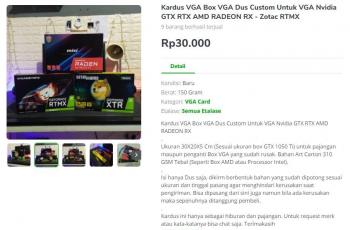 Kardus VGA Custom untuk pajangan. (Tokopedia)