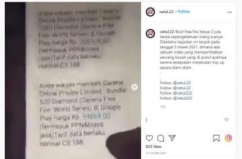 Bocil Top Up Free Fire habis jutaan dalam sehari. (Instagram/ cetul.22)