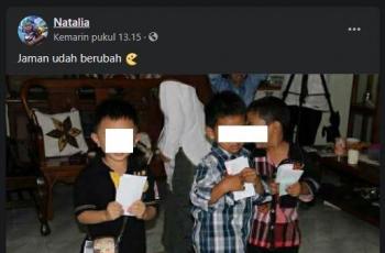 Meme kocak beda bocil zaman dulu vs sekarang dalam menggunakan uang THR lebaran. (Facebook/ Natalia)
