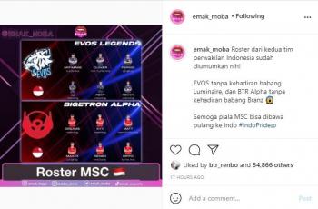 Roster EVOS Legends dan Bigetron Alpha untuk MSC 2021. (instagram/emak_moba)