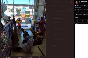 Bocil Nekat Freestyle di Minimarket. (Twitter/ txtdrkaumbengek)