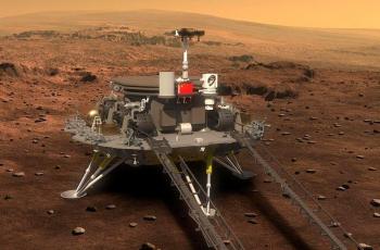 Robot penjelajah Zhurong milik China di Planet Mars. (CNSA)