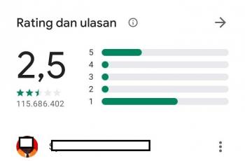 Rating Facebook anjlok di Play Store. (Play Store)