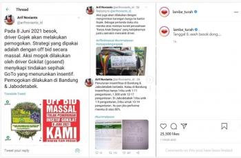 Protes driver GoSend. (Instagram/ lambe_turah)