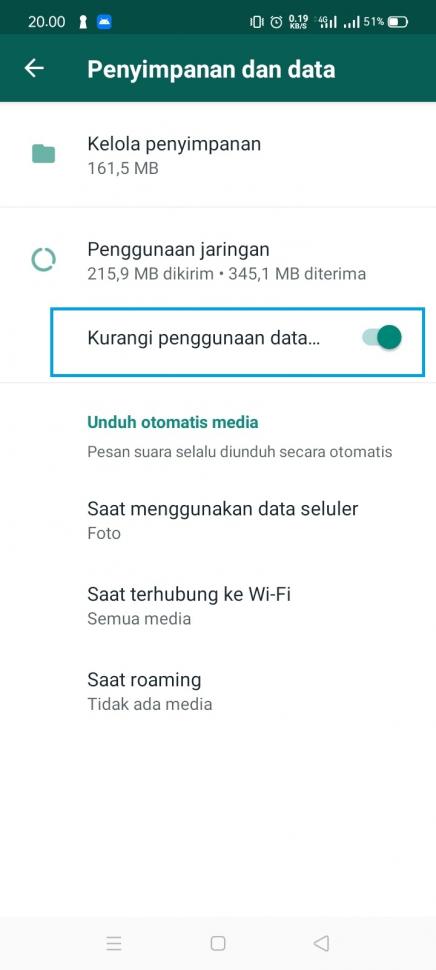 Cara menghemat data di WA. (HiTekno)