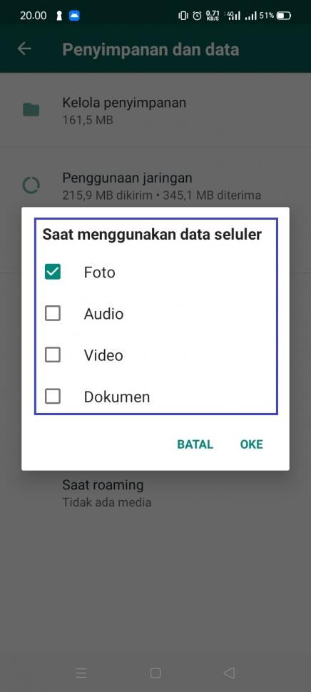 Cara menghemat data di WA. (HiTekno)