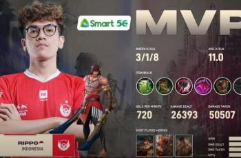 Build item Lapu-Lapu ala BTR Rippo. Gelar MVP game kedua disabet oleh Rippo. (YouTube/MPL Indonesia)