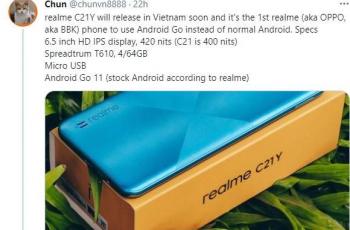 Realme C21Y. (Twitter/ chunvn8888)