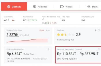 Taksiran penghasilan Youtube Sarah Viloid. (noxinfluencer)