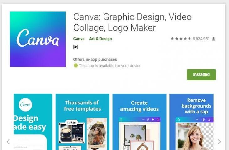 Aplikasi Canva. (Google Play Store)
