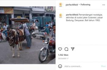 Foto jalanan Bali tahun 1982. (instagram/perfectlifeid)