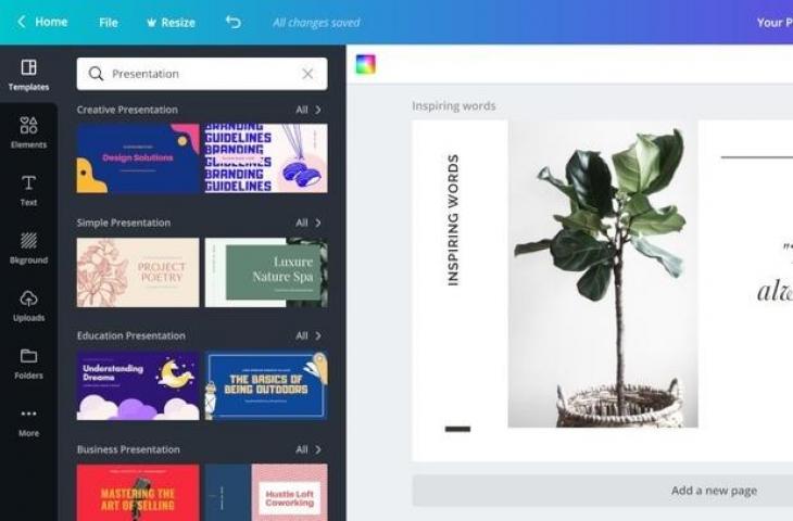 Cara membuat presentasi di Canva. (Canva)