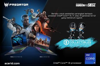 Promo pembelian laptop gaming Acer mendapatkan bonus Figure Twitch Rainbow Six Siege. (Acer Indonesia)