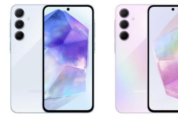 Samsung Galaxy A55 5G dan Samsung Galaxy A35 5G. (Samsung)
