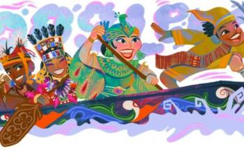 Google Doodle Rayakan HUT ke-80 RI dengan Tradisi Pacu Jalur dari Riau