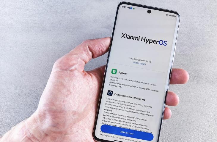 Ilustrasi HyperOS di HP Xiaomi. [Unsplash/Andrey Matveev]