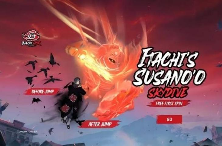 Itachi Susano Skydive di Free Fire. (Garena)