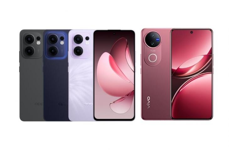 Vivo V50 5G dan Oppo Reno 13 F 5G. [Vivo dan Oppo]