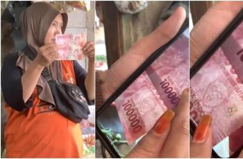 Viral Emak-emak Bongkar Ciri Uang Palsu, Pas Diterawang Bikin Ngkak