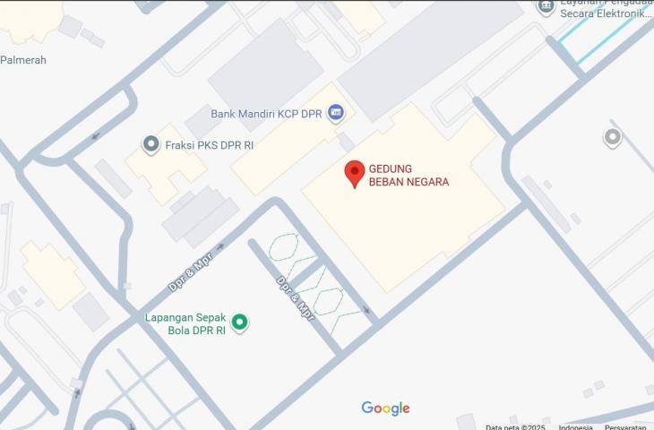 Gedung DPR di Google Maps. [tangkapan layar]